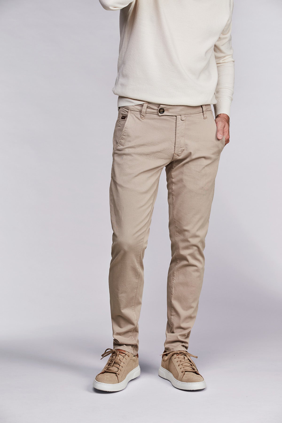 Werno Satin Chino Khaki Brown