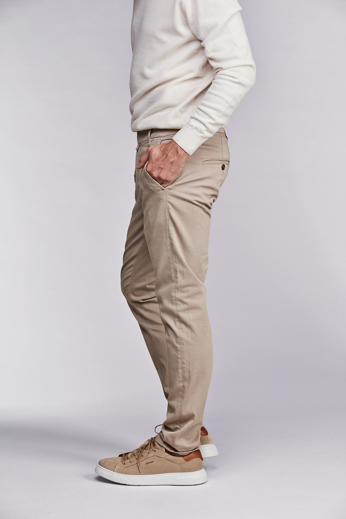 Werno Satin Chino Khaki Brown
