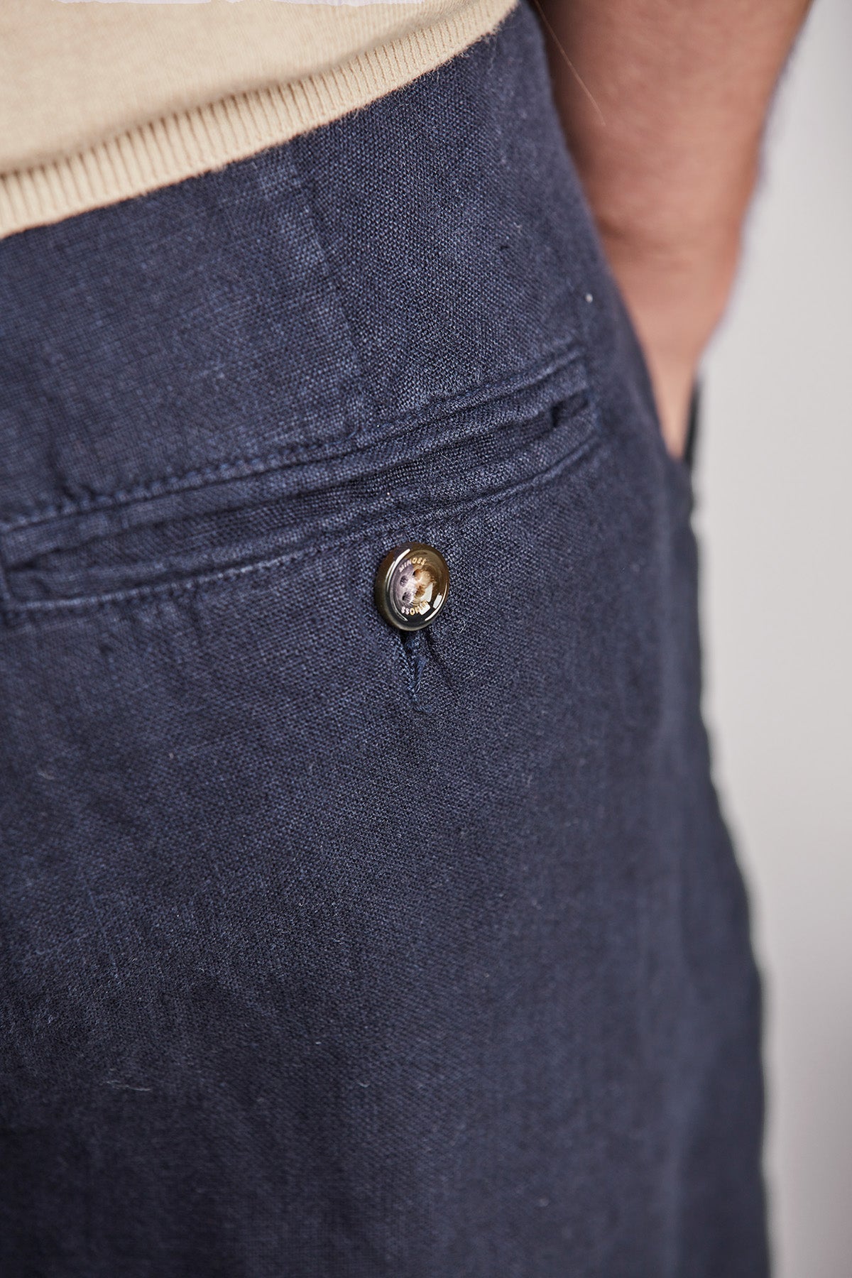 Drawstring linen shorts Navy