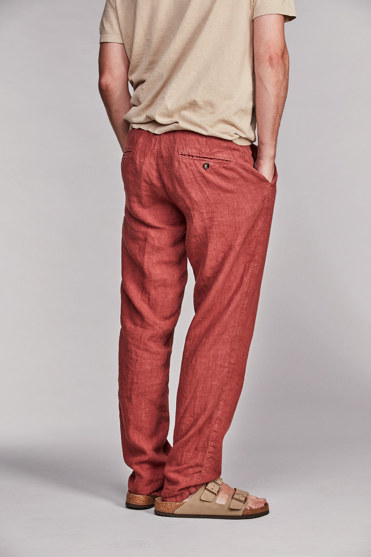 Drawstring linen pant Albi Rust