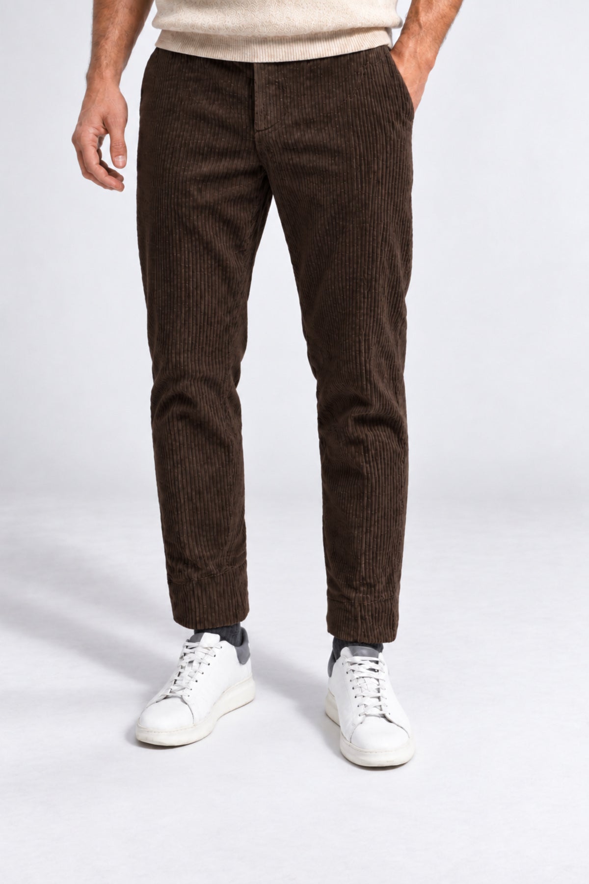Bouclé Cord Pant Brown