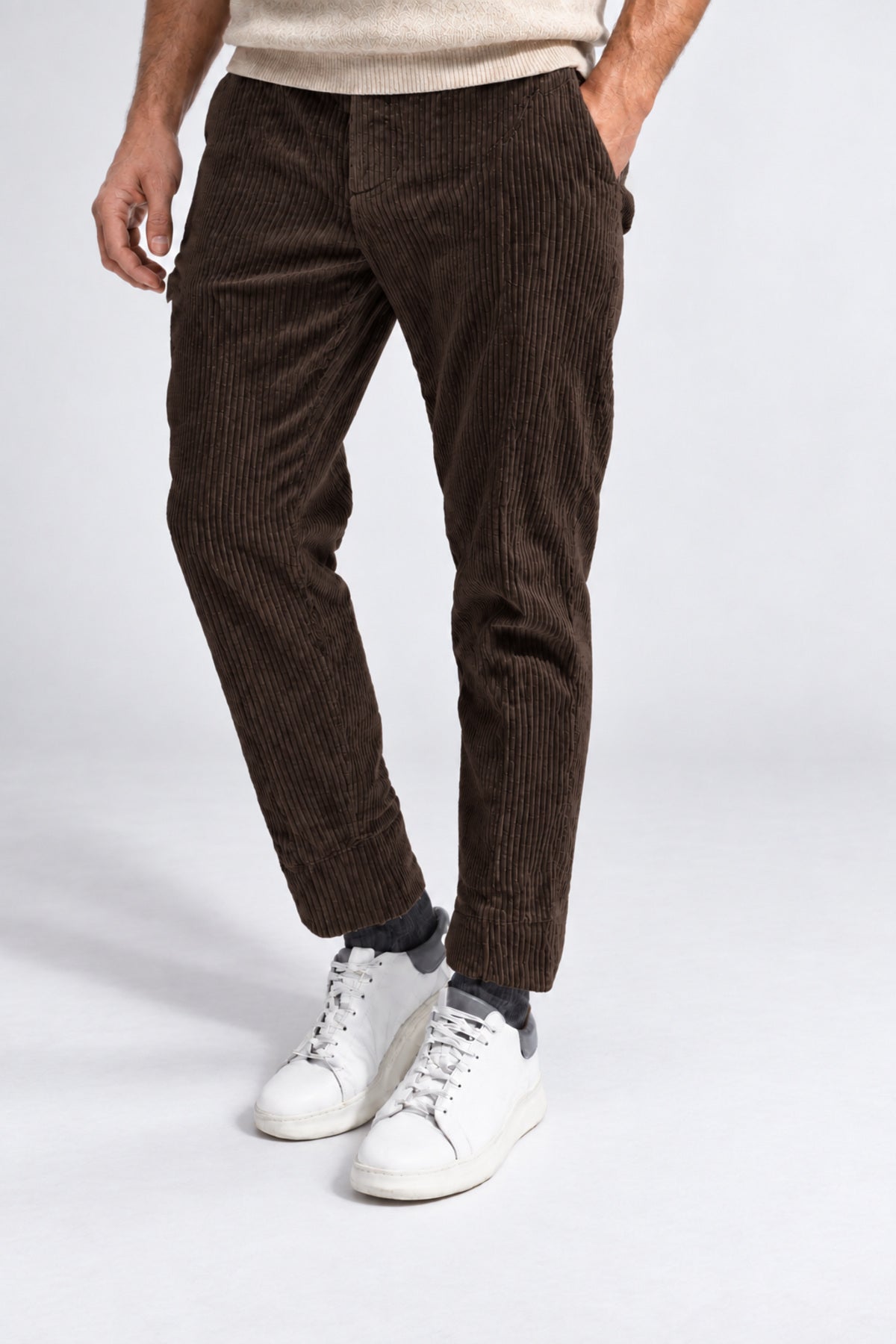 Bouclé Cord Pant Brown